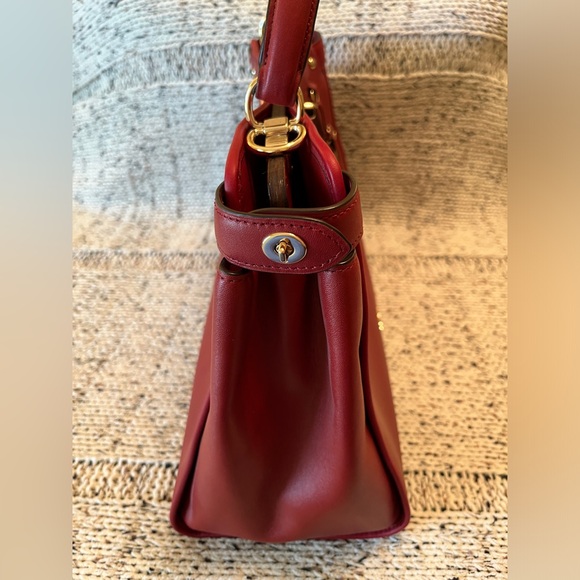 COACH Coach Gramercy Satchel Tophandle Leather Handbag Red GUC Style 33549 - Picture 6 of 16